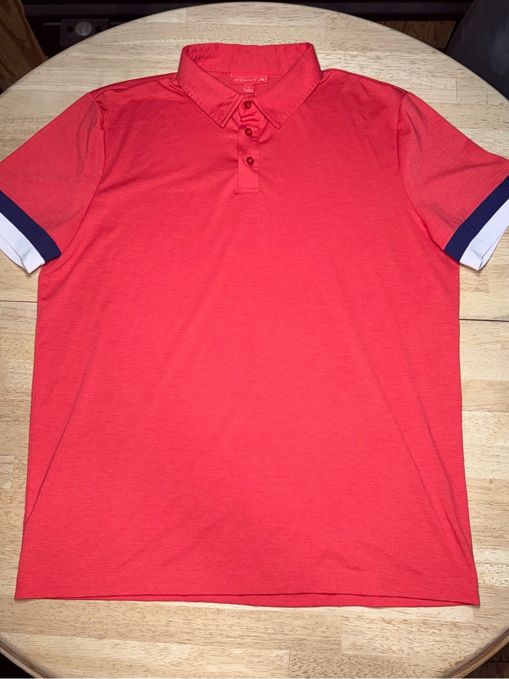 Redvanly Golf Polo Shirt Mens Large Red Short Sleeve Performance Stretch Summer
